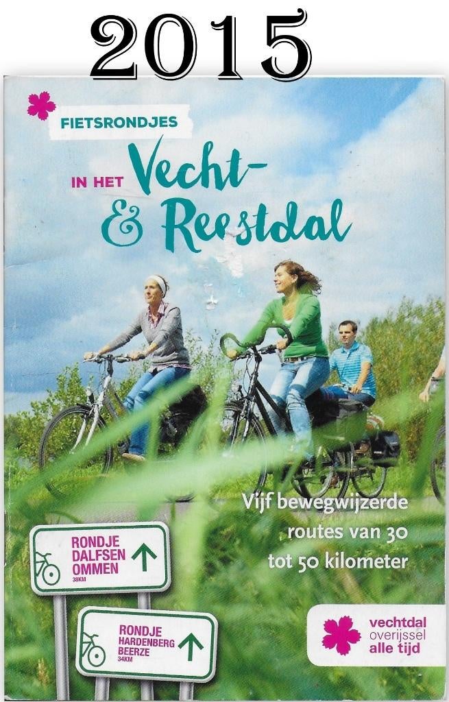 pl47 Plattegrond / Fietskaart Vecht en Reestdal - Overijssel, Ophalen of Verzenden, Landkaart, 1800 tot 2000, Nederland