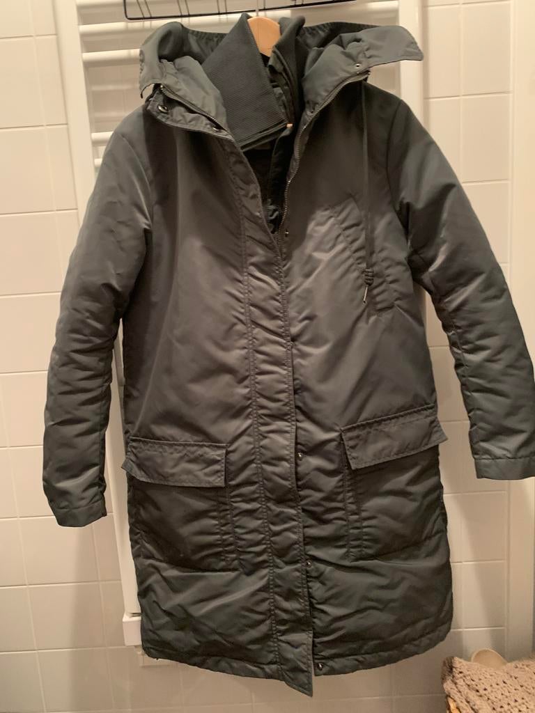 Grijs/groen winterjas Sissyboy, maat xs, Ophalen, Zo goed als nieuw, Maat 34 (XS) of kleiner, Grijs