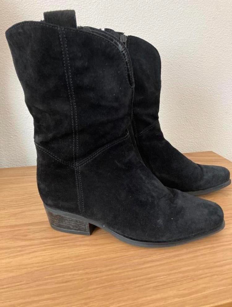 GABOR - maat 36 - zwart suede - ZGAN - cowboy laarzen, Kleding | Dames, Schoenen, Ophalen of Verzenden, Zo goed als nieuw, Zwart