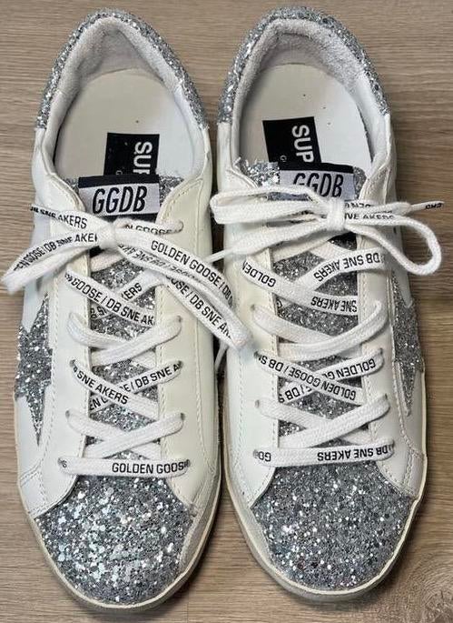 Golden Goose sneakers zilver glitter maat 39, Ophalen of Verzenden, Gedragen, Wit, Sneakers of Gympen