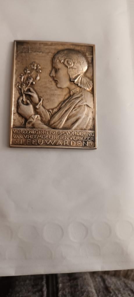 Historische penning Leeuwarden Vreemdelingenverkeer, Ophalen of Verzenden