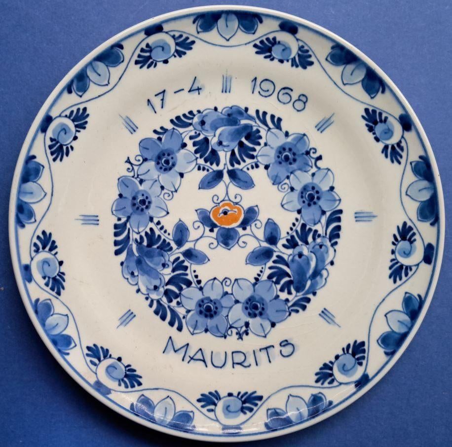 Porceleyne Fles 1968 geboorte Prins Maurits 18cm (2), Ophalen of Verzenden