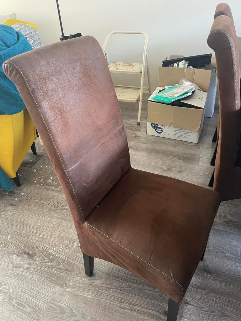 Eettafel met 6 stoelen - Snel ophalen i.v.m. verhuizing, Ophalen, Gebruikt, 50 tot 100 cm, Vijf personen of meer