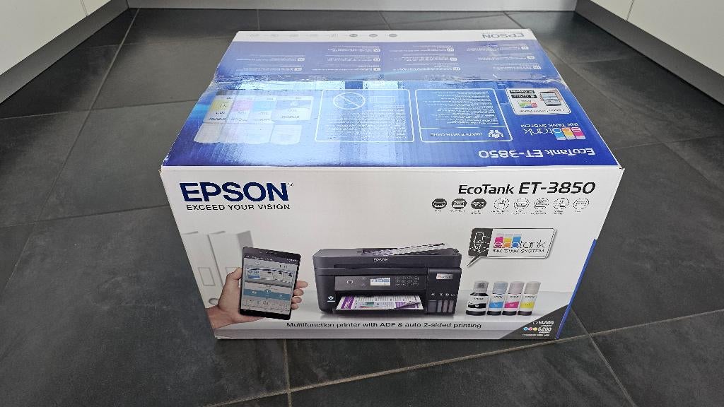 EPSON Printer EcoTank ET-3850 (Als nieuw), Computers en Software, Printers, Nieuw, Printer, Inkjetprinter, Kleur printen, Kopieren