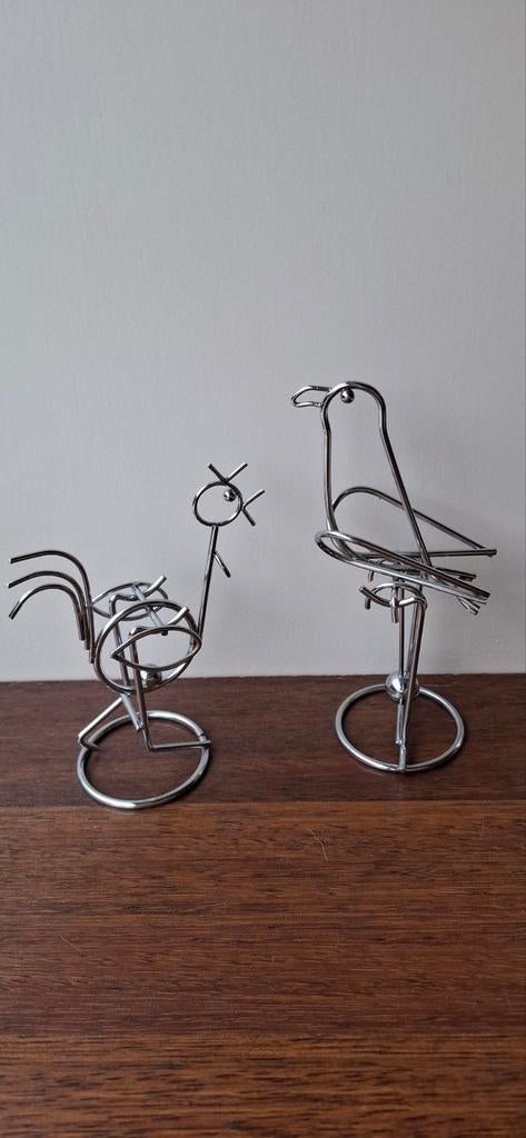 2 vintage vogels, kinetische balans figuren, Ophalen
