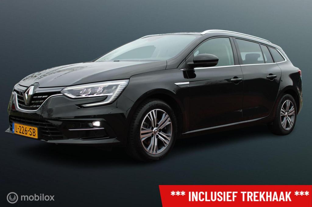 Renault Megane Estate 1.0 TCe 115 PK Intens, Trekhaak, Full, Gebruikt, Leder en Stof, Zwart, Origineel Nederlands
