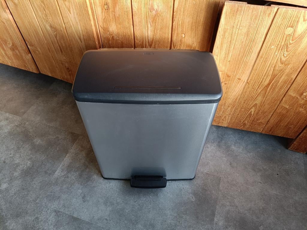 Curver Decobin Duo Pedaalemmer - Afvalscheider 26L + 26L, 40 liter of meer, Ophalen of Verzenden, Kunststof, Met pedaal