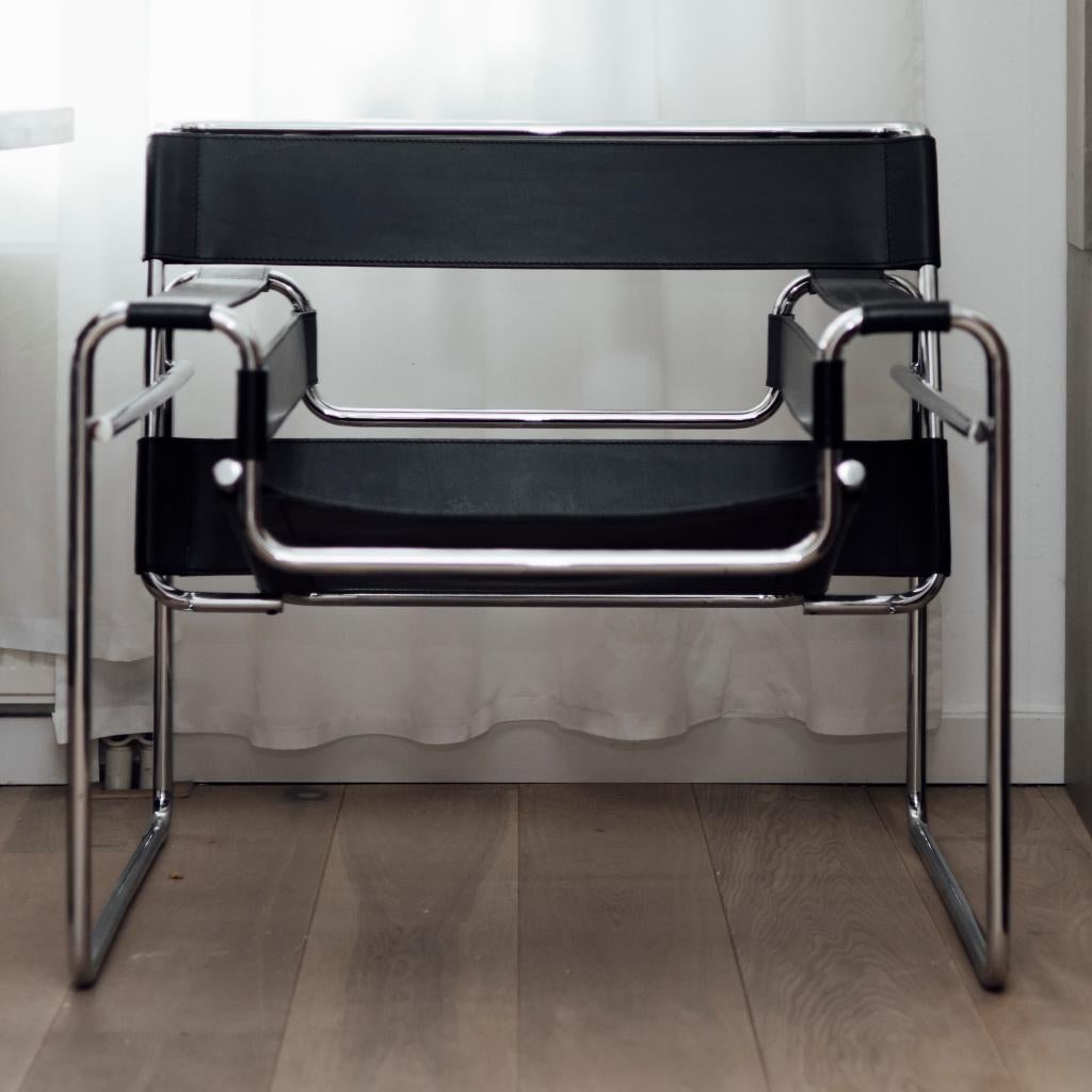 originele Wassily B3 stoel, Ophalen, Zo goed als nieuw, Zwart, Twee