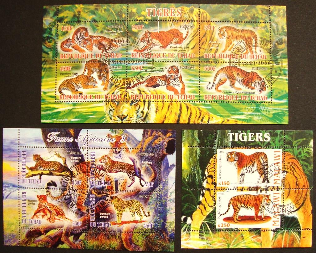 - 720 - 3 Blokken met Wilde Dieren., Verzenden, Gestempeld, Dier of Natuur