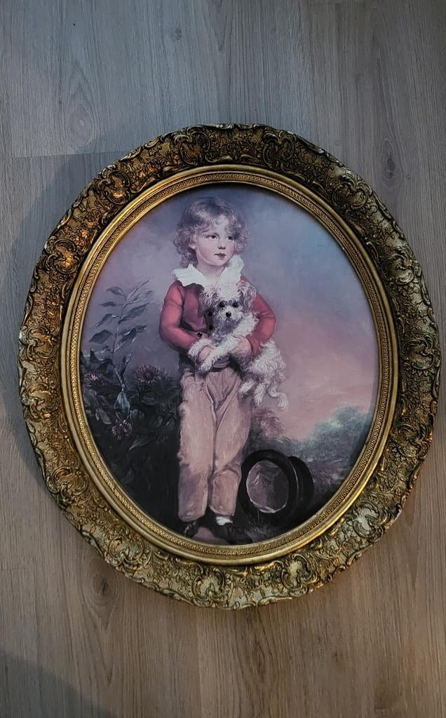 Antieke lijst met afbeelding, Antiek en Kunst, Kunst | Schilderijen | Klassiek, Ophalen