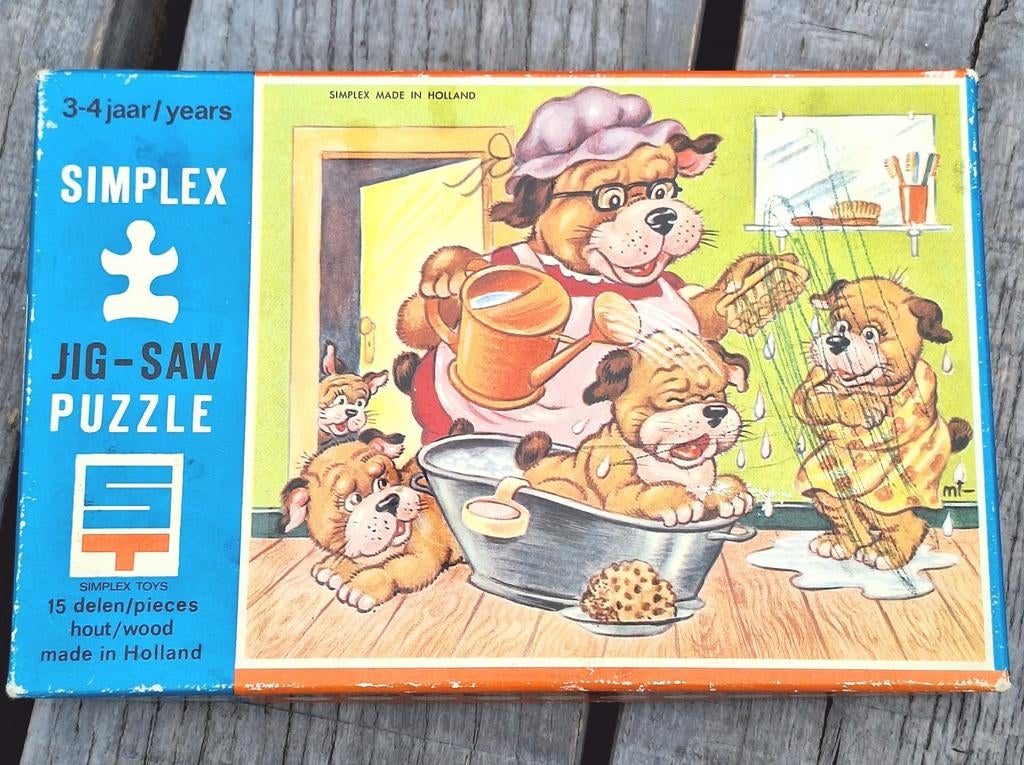 Oude Simplex Houten Puzzels 15 Delen, Ophalen, Minder dan 500 stukjes, Gebruikt