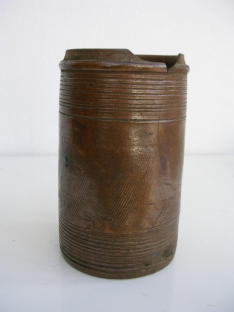 Bodemvondst 17e eeuwse Steengoed Bierpul Pint Raeren, Ophalen of Verzenden