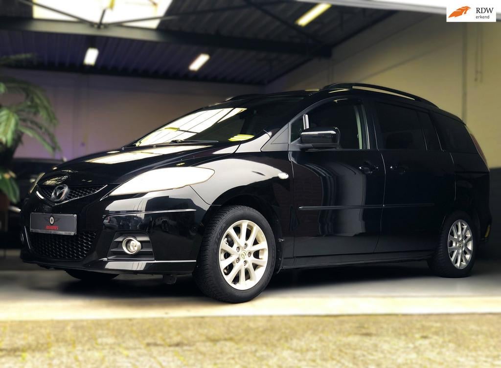 Mazda 5 2.0/CRUISE/Trekhaak?7 zits/APK 2027, Gebruikt, Zwart, 7 stoelen, Zwart