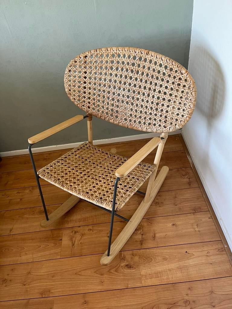 IKEA schommelstoel rotan/riet – zo goed als nieuw, Ophalen, Zo goed als nieuw, Bruin, Eén