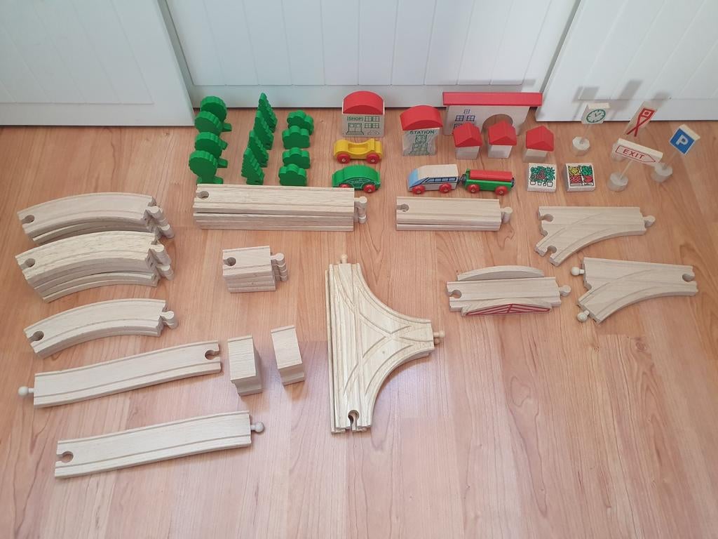 Eichhorn houten treinbaan met accessoires, Ophalen of Verzenden, Zo goed als nieuw, Overige typen