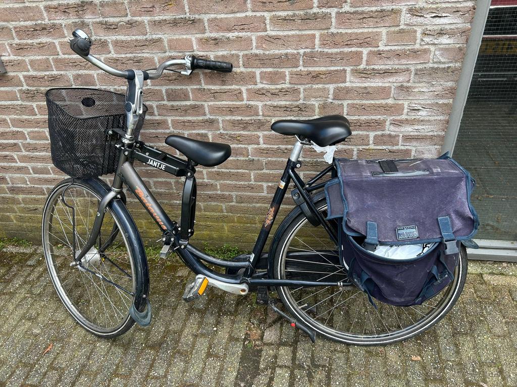 Damesfiets met kinderzitje en fietstassen, Fietsen en Brommers, Fietsen | Dames | Damesfietsen, Versnellingen, Ophalen, Overige merken