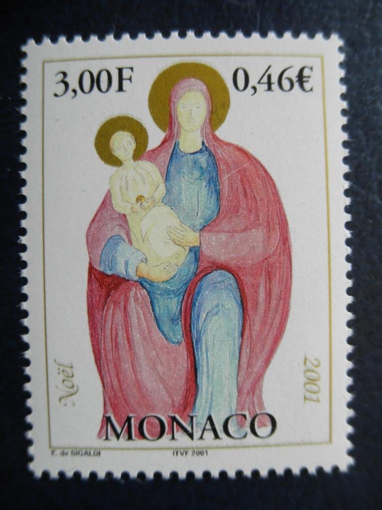 Postzegels Monaco 2001 kerst - cw. € 1,20 postfris., Ophalen of Verzenden, Postfris