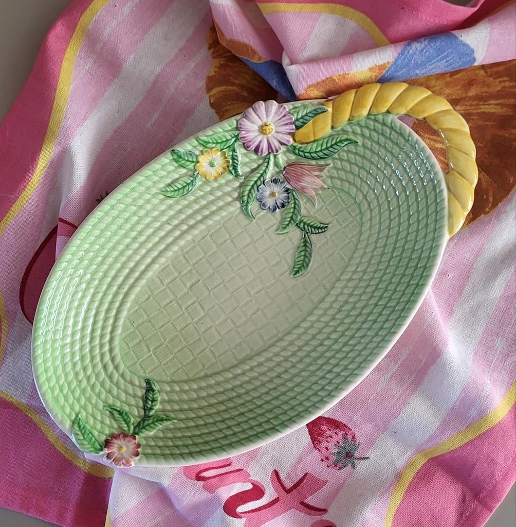 Carltone ware barbotineschaal bloemen 2 Toen was geluk, Antiek en Kunst, Antiek | Keramiek en Aardewerk, Ophalen of Verzenden