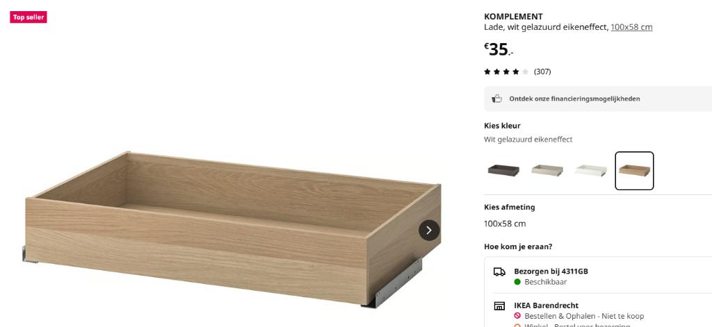 Lades voor Ikea Pax, Ophalen, Gebruikt, 50 tot 100 cm, Minder dan 100 cm