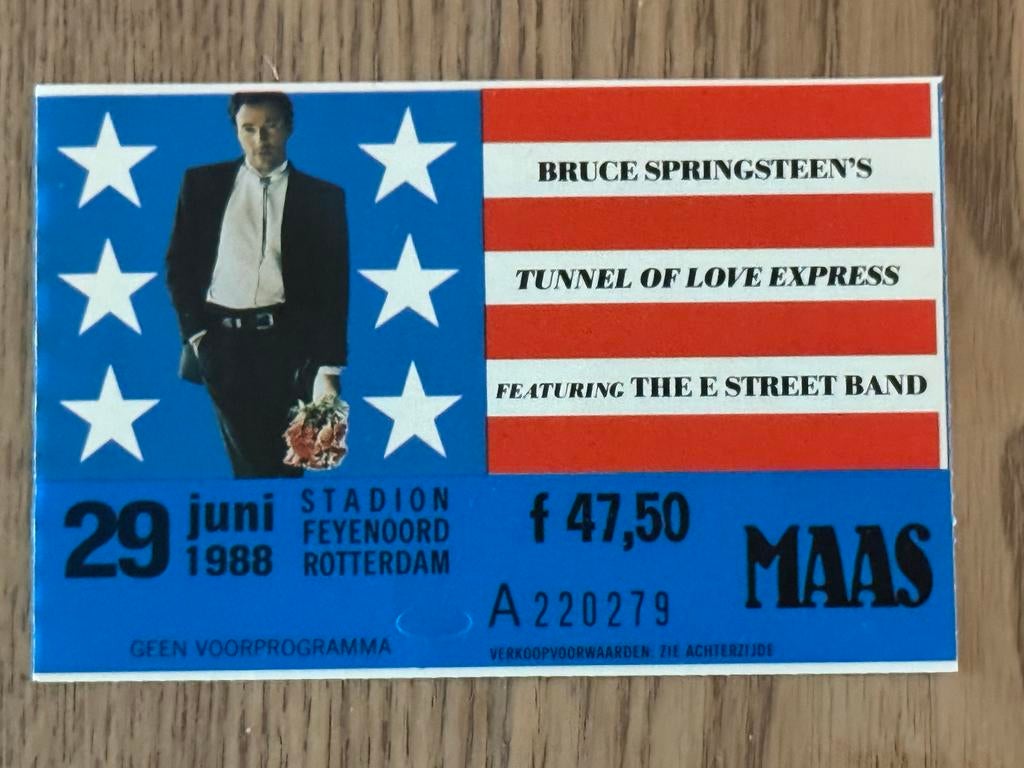 Concertkaart Bruce Springsteen 1988 Rotterdam, Overige typen, Ophalen of Verzenden, Zo goed als nieuw