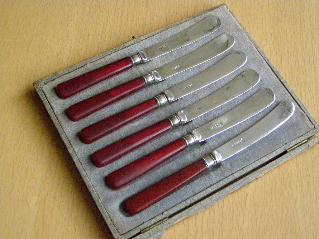 ZES FRUITMESJES ZILVER EPNS EN GEMERKT HF&CoS EP 16 cm, Ophalen of Verzenden