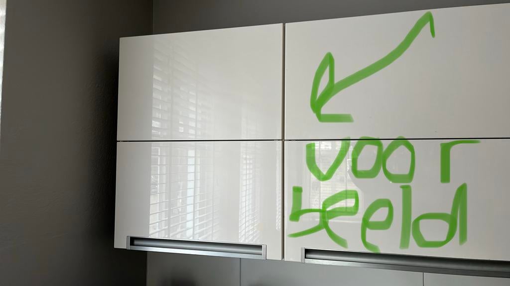 1 Bruynzeel bovenkast 60cm breed met vouwklepdeur, Ophalen, Gebruikt, Overige typen, Hoogglans of Gelakt