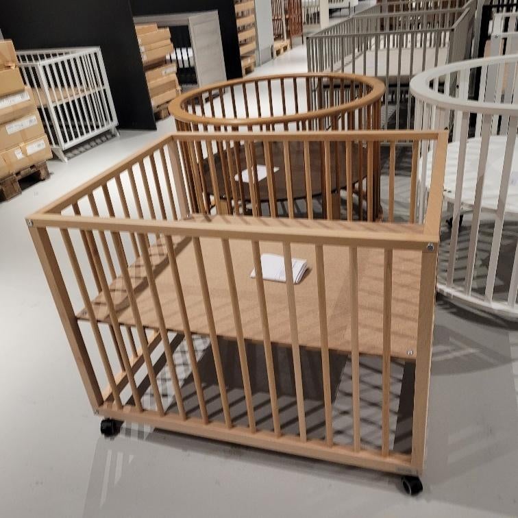 Bopita - Nikki Box - 95x75 cm - Naturel, Kinderen en Baby's, Boxen, Ophalen, Zo goed als nieuw, Rechthoekig, In hoogte verstelbaar