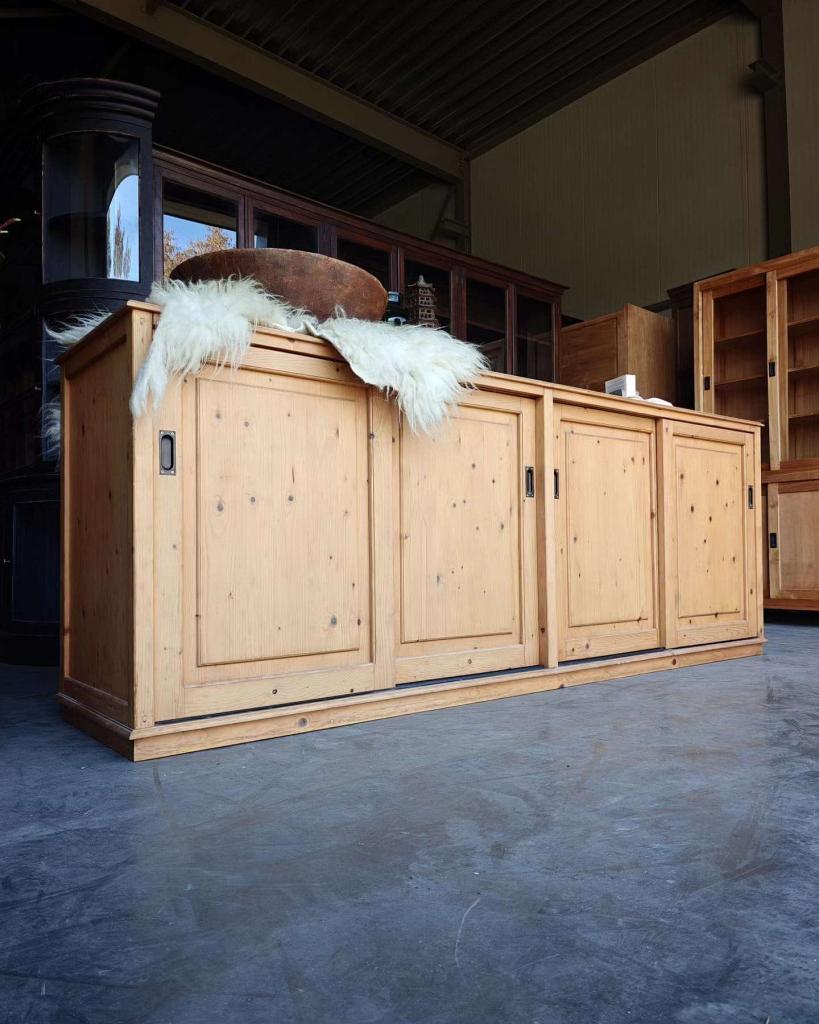 Antieke grenen toonbank | Balie | Winkelkast, dressoir #2738, Antiek en Kunst, Ophalen of Verzenden
