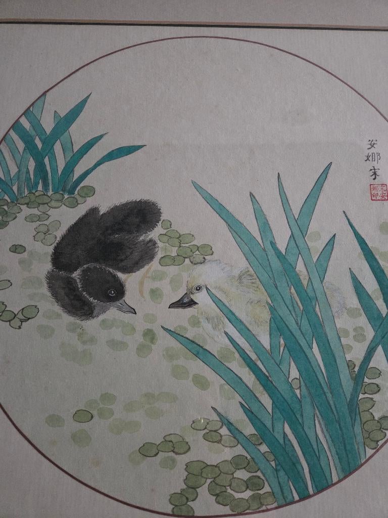 Chinese schilderij eendjes, Antiek en Kunst, Kunst | Schilderijen | Klassiek, Ophalen of Verzenden