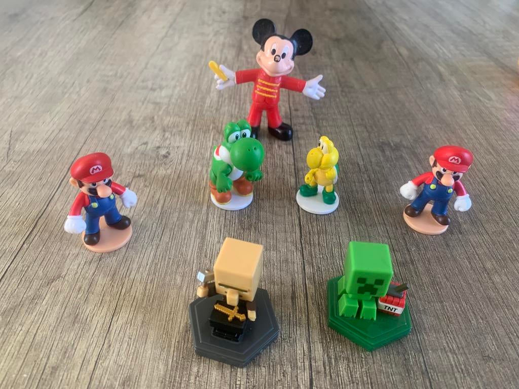 Leuke figuren set: Mario, Minecraft, Disney, Ophalen of Verzenden, Zo goed als nieuw