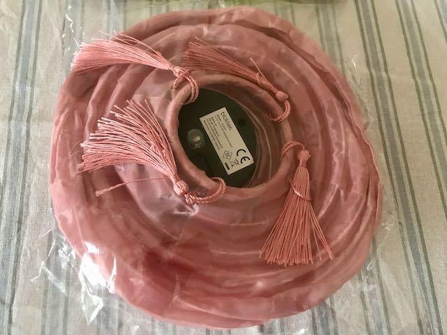 NIEUWE solar lampion ovaal met franje terra oud roze, Ophalen of Verzenden, Nieuw, Versiering, Overige