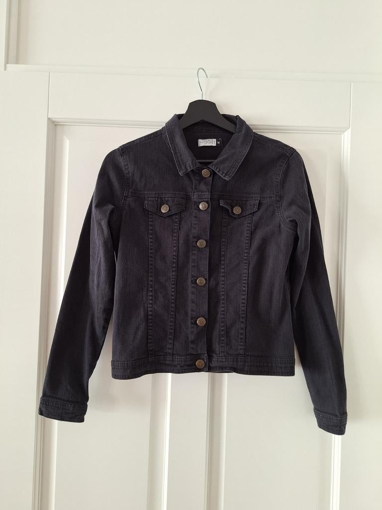 Donkergrijs spijkerjasje, Maat 38/40 (M), Zwart, Ophalen of Verzenden, Gedragen