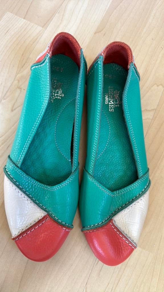 Leren ballerina’s 38, Ophalen of Verzenden, Zo goed als nieuw, Zwart