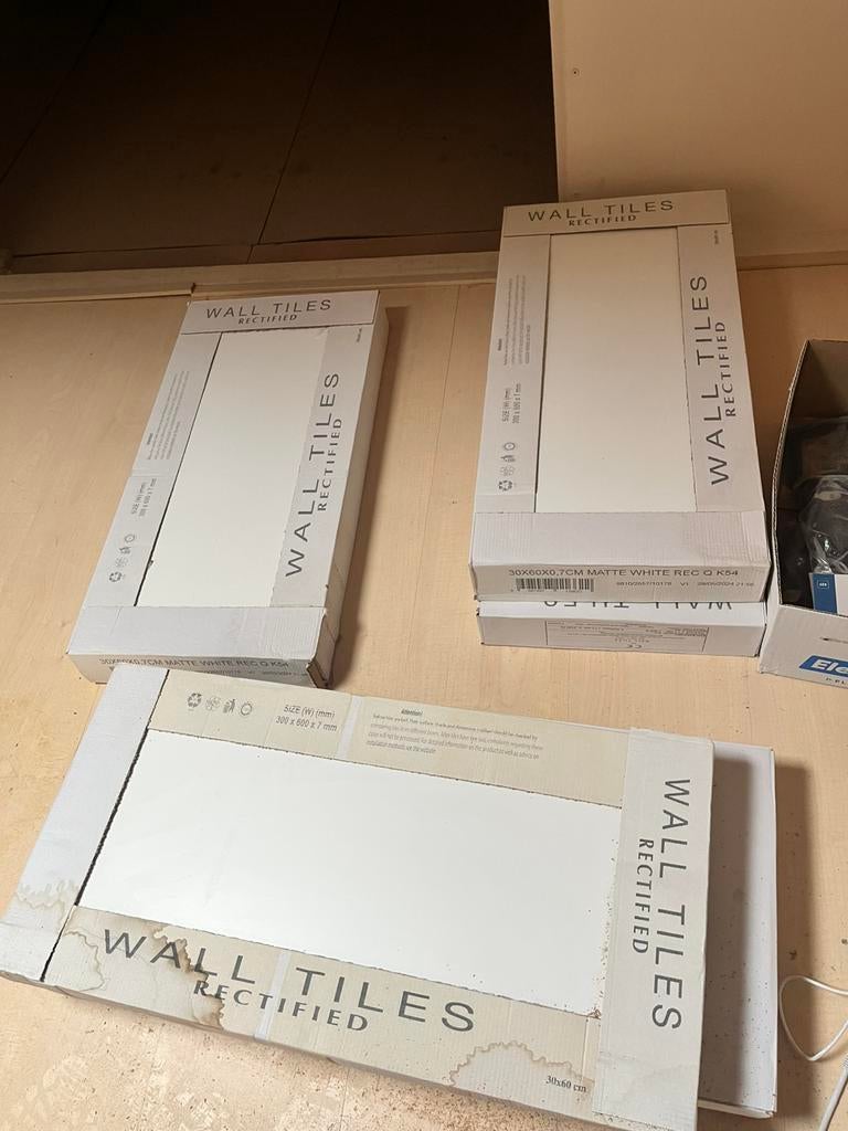 Witte wandtegels tegels 30x60 18m2, Ophalen, 60 cm of meer, Nieuw, 10 m² of meer