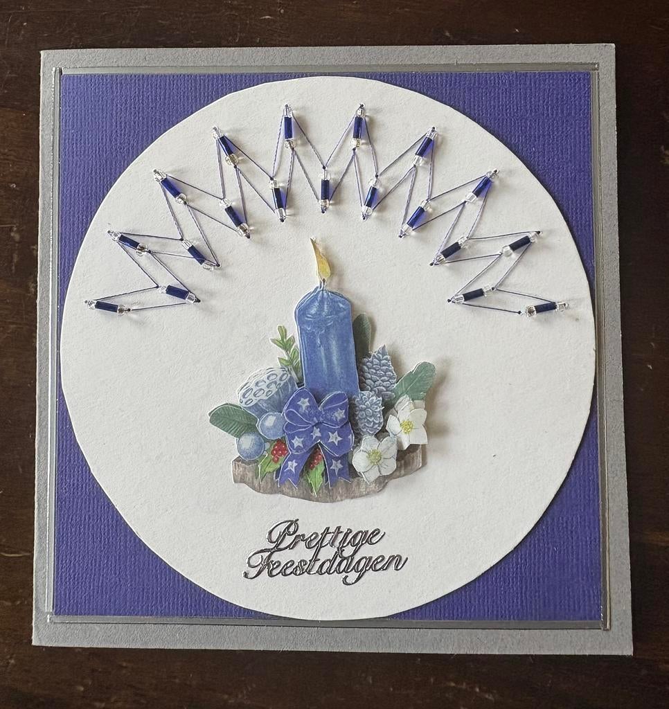 Nieuwe zelfgemaakte kerstkaart 3D en borduur, Ophalen of Verzenden, Nieuw, Kerst