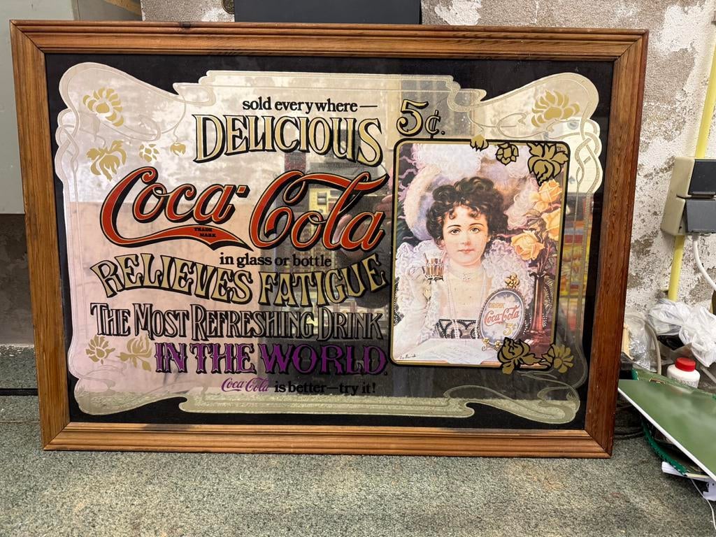 Coca cola spiegel, Ophalen, Reclamebord