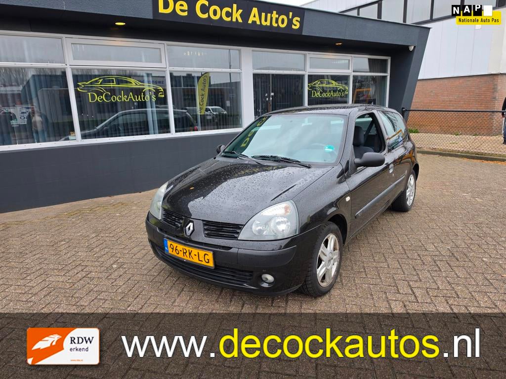 Renault Clio 1.2-16V Authentique Comfort, Voorwielaandrijving, Gebruikt, Zwart, Origineel Nederlands