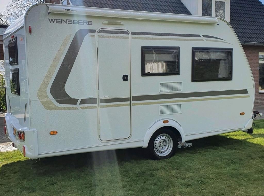 Weinsberg CaraOne 400LK met stapelbed - Zo goed als nieuw!, Particulier, Ringverwarming, Tot en met 4