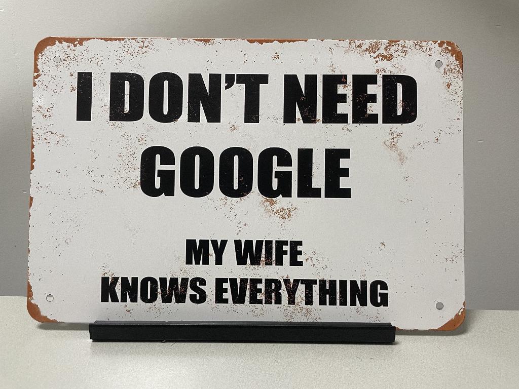 I DON’T NEED GOOGLE metalen tekstbord (Old Look), Www.pand50.nl, Nieuw, Ophalen of Verzenden, Printer29BCoevorden