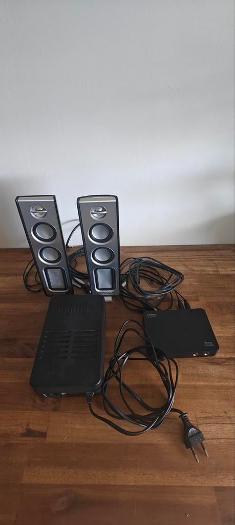 Philips speakerset met Sound Blaster geluidskaart, Ophalen, Philips, Gebruikt, Minder dan 60 watt