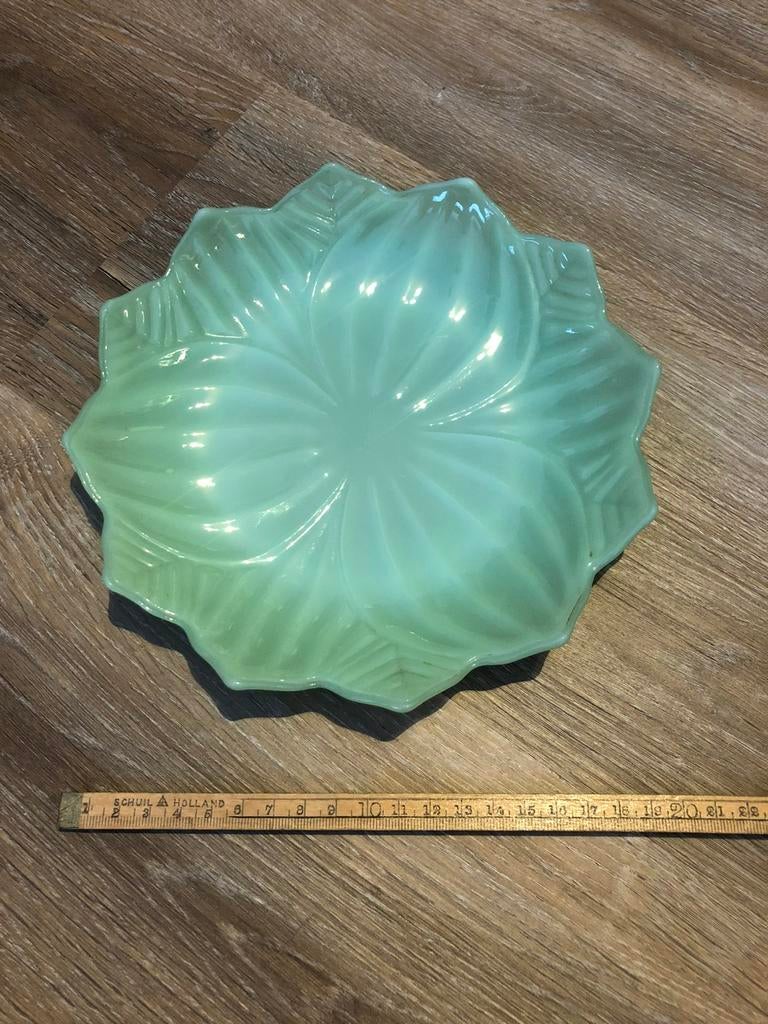 Vintage Fire-King Jadeite Lotus schaal, Antiek en Kunst, Ophalen of Verzenden