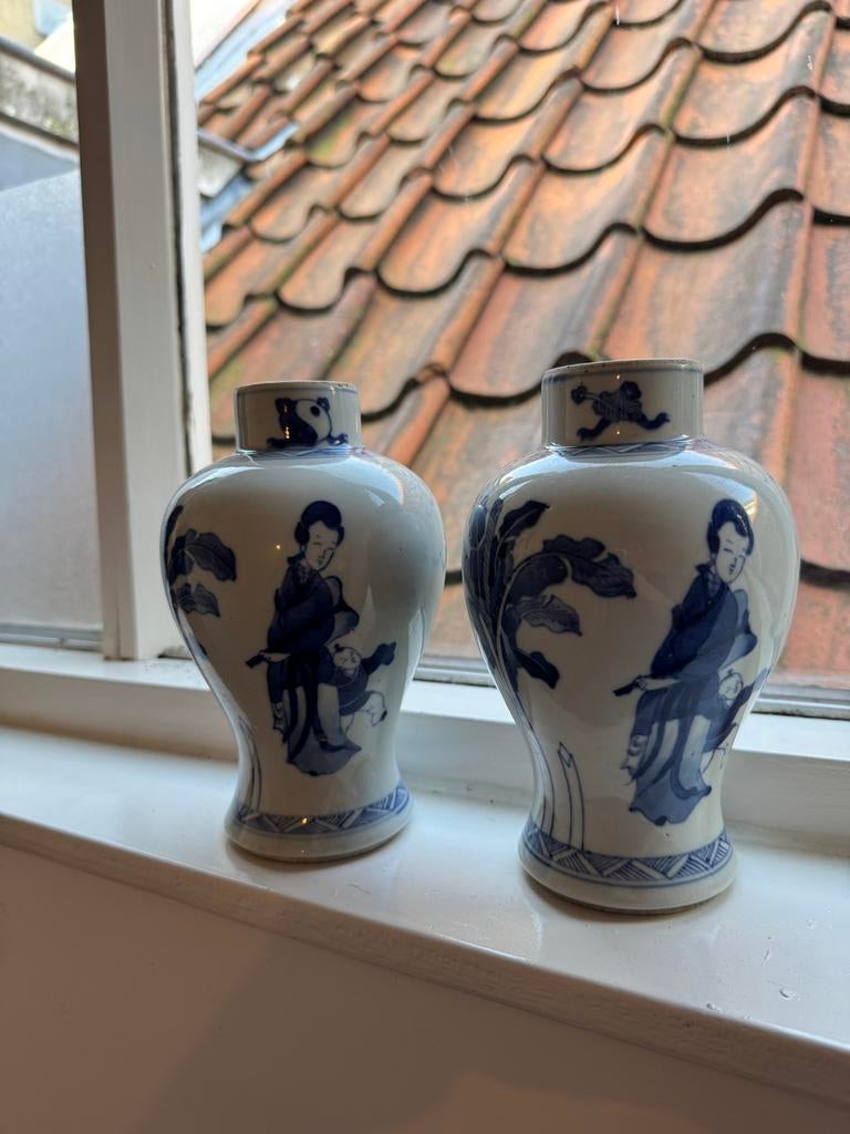 Een paar Chinese porseleinen vazen, Ophalen of Verzenden