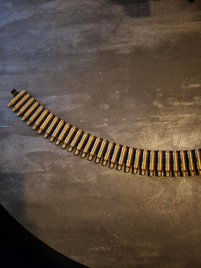 Bulletbelt met lege hulzen, Ophalen of Verzenden, Overige soorten, Overige gebieden, Hulzen of Bodemvondsten