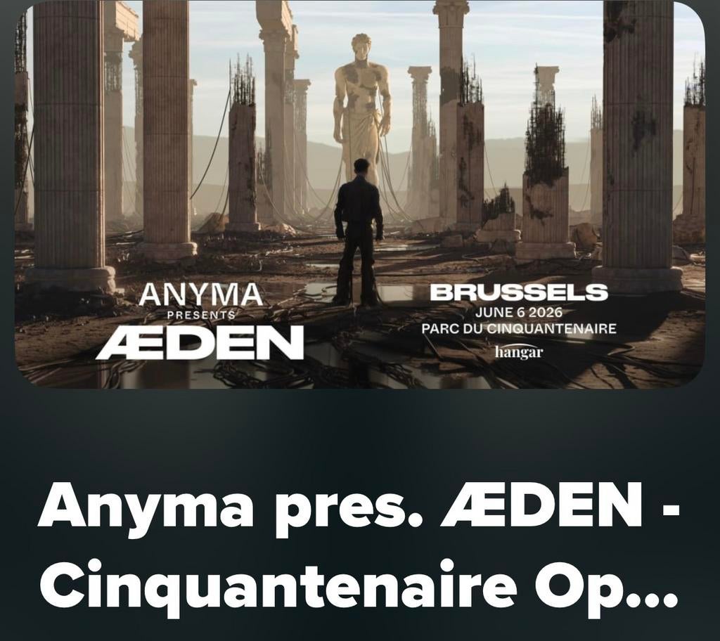 Anyma Aeden Brussel 6 juni 2026, Tickets en Kaartjes, Twee personen