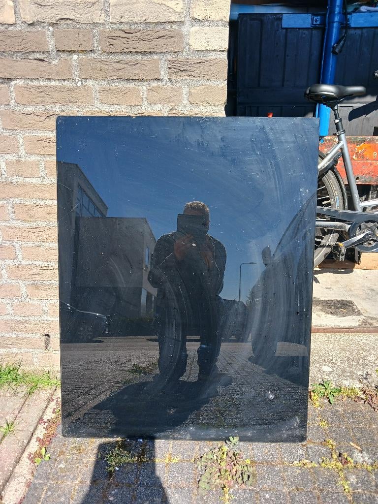 zwarte glasplaat, Doe-het-zelf en Verbouw, Glas en Ramen, Ophalen, Minder dan 80 cm, 80 tot 120 cm, Zo goed als nieuw