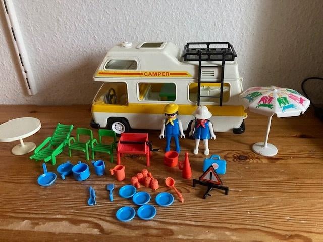 Playmobil vintage camper 3258 jaren 70/80 oud, Ophalen of Verzenden, Gebruikt, Complete set