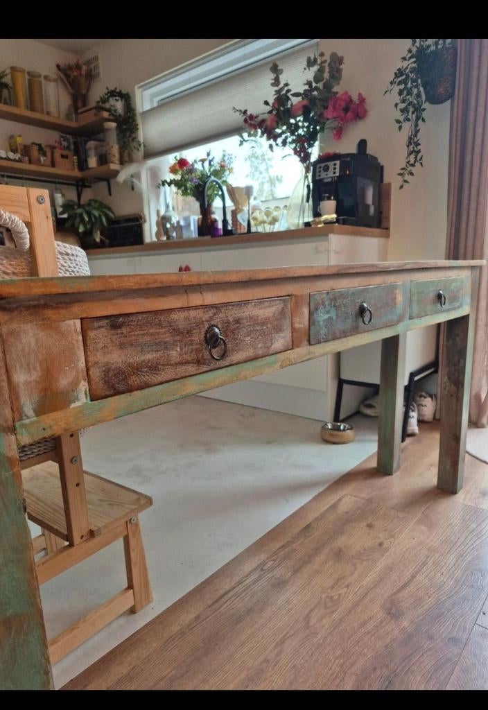 Wandtafel BIEDEN VANAF 90 (komt niet goed door zie ik), Huis en Inrichting, Tafels | Sidetables, Ophalen, 100 tot 150 cm, Vintage