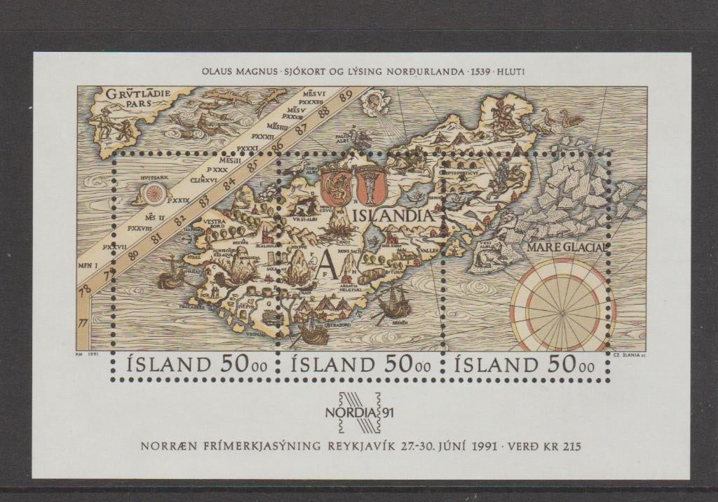 IJsland blok Nordia '91  (1991)., Verzenden, IJsland, Postfris