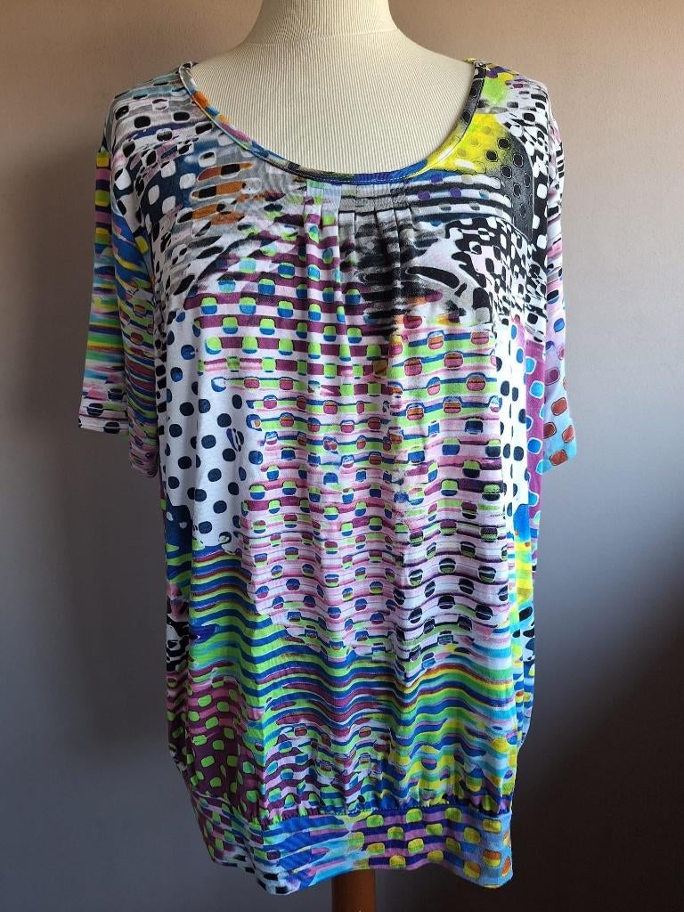 Kleurrijke stretch top print van NED, maat XXL, Maat 46/48 (XL) of groter, Ophalen of Verzenden, Zo goed als nieuw, Korte mouw