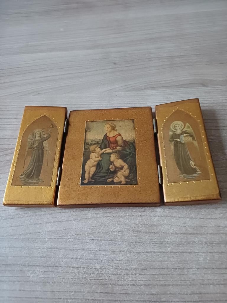 Antiek drieluik met iconen, Ophalen of Verzenden